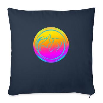 Neon Horse Lover - Sofakissenbezug 45 x 45 cm - Navy - Vorne