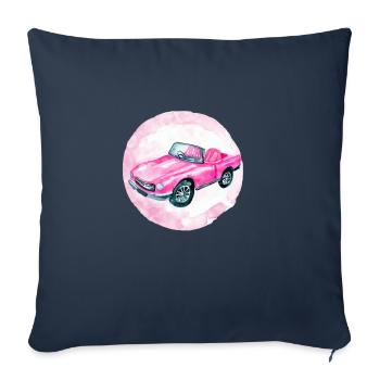 Mignonne mignonne dames jouet voiture rose - Housse de coussin décorative 45 x 45 cm - bleu marine - Devant