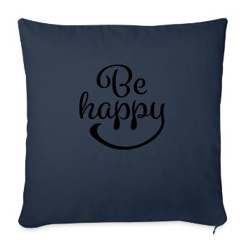 Be Happy - Sofa pillowcase 17,3'' x 17,3'' (45 x 45 cm) - navy - Front