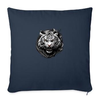 Roi Tigre - Housse de coussin décorative 45 x 45 cm - bleu marine - Devant