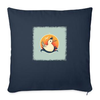 animals birthday present idea bday birds - Sofa pillowcase 17,3'' x 17,3'' (45 x 45 cm) - navy - Front
