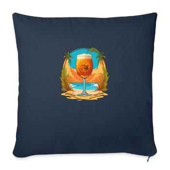 Bier am Strand - Sofakissenbezug 45 x 45 cm - Navy - Vorne