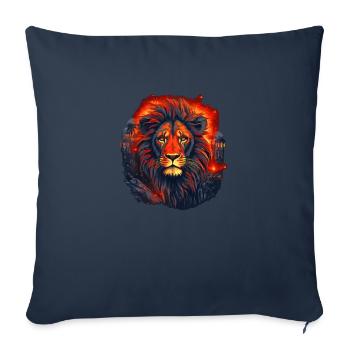 Le lion en vous - Housse de coussin décorative 45 x 45 cm - bleu marine - Devant