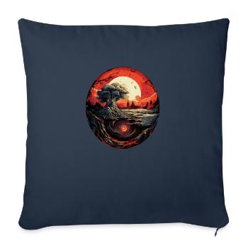 Geheimnisvoller Tunnel im Untergrund - Sofakissenbezug 45 x 45 cm - Navy - Vorne