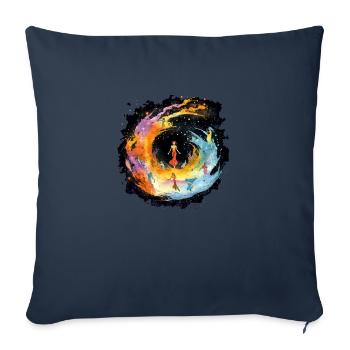 Lilas au pays des fées - Housse de coussin décorative 45 x 45 cm - bleu marine - Devant
