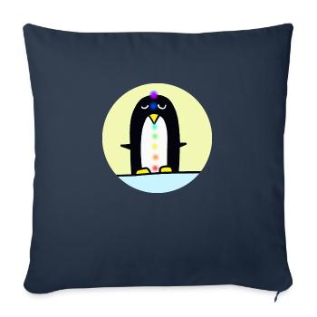 Pingouin spirituel - Housse de coussin décorative 45 x 45 cm - bleu marine - Devant