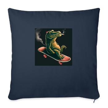Patinage Tony Croco - Housse de coussin décorative 45 x 45 cm - bleu marine - Devant