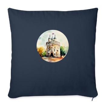 Tour du drapeau de Londres - Housse de coussin décorative 45 x 45 cm - bleu marine - Devant