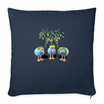 Three little Reggae Birds - Sofa pillowcase 17,3'' x 17,3'' (45 x 45 cm) - navy - Front