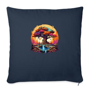 Herbstlicher Lebensbaum - Sofakissenbezug 45 x 45 cm - Navy - Vorne