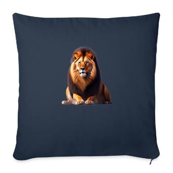 Lion - Housse de coussin décorative 45 x 45 cm - bleu marine - Devant