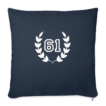 61e anniversaire-idée cadeau 61 ans - Housse de coussin décorative 45 x 45 cm - bleu marine - Devant