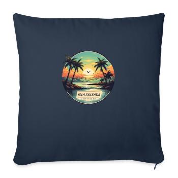 Sunny Island Vintage Logo - Housse de coussin décorative 45 x 45 cm - bleu marine - Devant