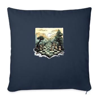 La route des échecs - Housse de coussin décorative 45 x 45 cm - bleu marine - Devant