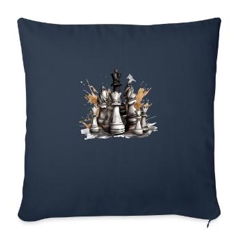 Chess pieces - Sofa pillowcase 17,3'' x 17,3'' (45 x 45 cm) - navy - Front