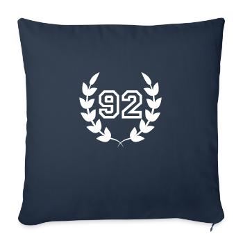 92e anniversaire-idée cadeau 92 ans - Housse de coussin décorative 45 x 45 cm - bleu marine - Devant