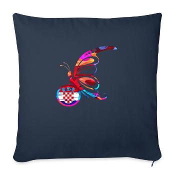 Papillon Nature Drapeau coloré Arc-en-ciel Croatie HRV - Housse de coussin décorative 45 x 45 cm - bleu marine - Devant
