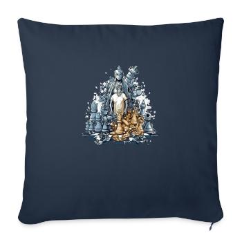 Carnage échiquéen - Housse de coussin décorative 45 x 45 cm - bleu marine - Devant