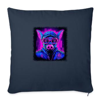 Bacon Tshirt Funny Quote Sayings Agriculture - Sofa pillowcase 17,3'' x 17,3'' (45 x 45 cm) - navy - Front