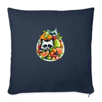 Cute animals in fruit n°2 - Sofa pillowcase 17,3'' x 17,3'' (45 x 45 cm) - navy - Front
