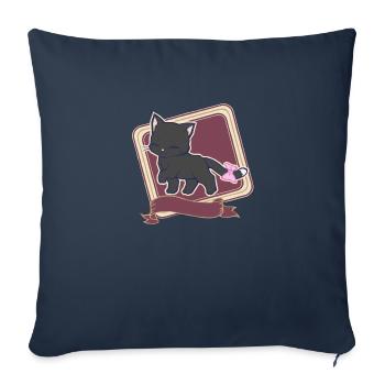 Katze - Sofakissenbezug 45 x 45 cm - Navy - Vorne