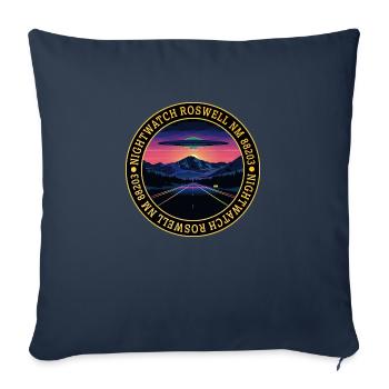 OVNI - Logo de Roswell Nightwatch - Housse de coussin décorative 45 x 45 cm - bleu marine - Devant