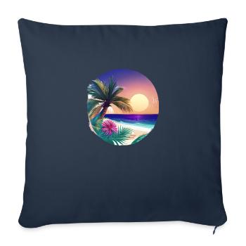 Vacances d’été Palm Beach Palm Islands Island Sun - Housse de coussin décorative 45 x 45 cm - bleu marine - Devant