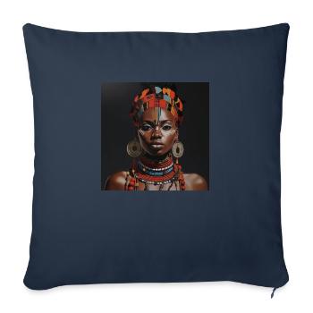 Afrikanische Schönheit - Sofakissenbezug 45 x 45 cm - Navy - Vorne