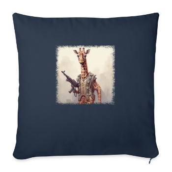 Mignon girafe vert drôle dictons citation d’anniversaire - Housse de coussin décorative 45 x 45 cm - bleu marine - Devant