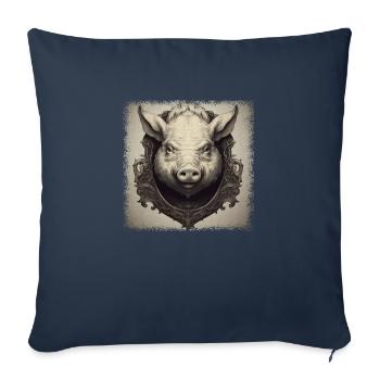 birthday present mammal humor piglets barbecue fun - Sofa pillowcase 17,3'' x 17,3'' (45 x 45 cm) - navy - Front