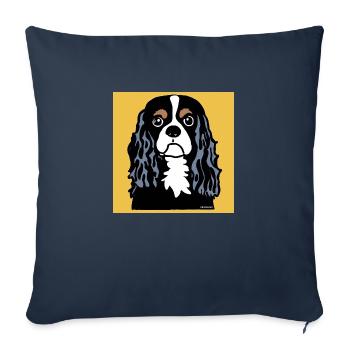 Cavalier King Charles Spaniel Doodle - Housse de coussin décorative 45 x 45 cm - bleu marine - Devant