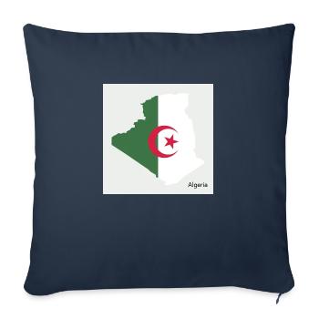 Algeria Flag, Map - Sofa pillowcase 17,3'' x 17,3'' (45 x 45 cm) - navy - Front