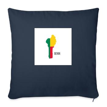 Benin Flag, Map - Sofa pillowcase 17,3'' x 17,3'' (45 x 45 cm) - navy - Front