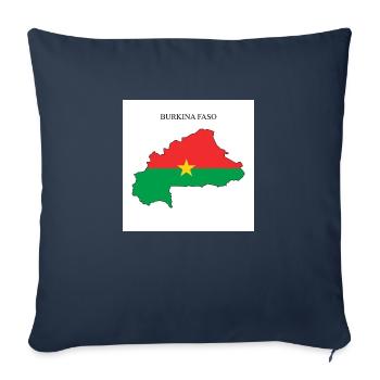 Drapeau du Burkina Faso, carte - Housse de coussin décorative 45 x 45 cm - bleu marine - Devant