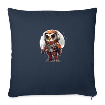 Eulen-Astronaut: Der Meister der Sterne - Sofakissenbezug 45 x 45 cm - Navy - Vorne