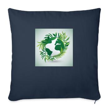 Monde durable - Housse de coussin décorative 45 x 45 cm - bleu marine - Devant