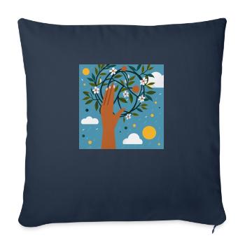 Monde durable - Housse de coussin décorative 45 x 45 cm - bleu marine - Devant