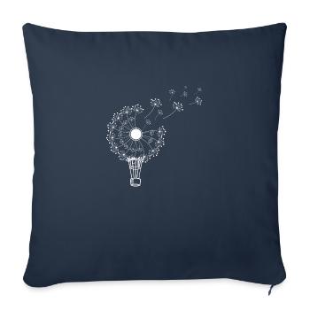 Montgolfière pissenlit - Housse de coussin décorative 45 x 45 cm - bleu marine - Devant