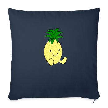 Ananas sucré - Housse de coussin décorative 45 x 45 cm - bleu marine - Devant