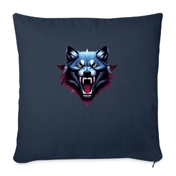 loup - Housse de coussin décorative 45 x 45 cm - bleu marine - Devant