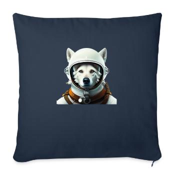 Weißer Schäferhund als Astronaut - Sofakissenbezug 45 x 45 cm - Navy - Vorne