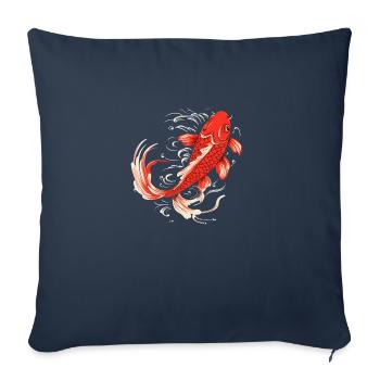 Single Koifisch freut sich auf dich - Sofakissenbezug 45 x 45 cm - Navy - Vorne