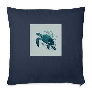 weniger plastik, mehr leben - Sofakissenbezug 45 x 45 cm - Navy - Vorne