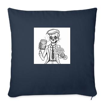 Life without coffee is death - Sofa pillowcase 17,3'' x 17,3'' (45 x 45 cm) - navy - Front