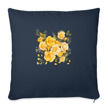Le printemps envoie ses vœux - Housse de coussin décorative 45 x 45 cm - bleu marine - Devant