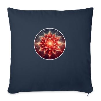 Flower of Power - Root Chakra - Sofa pillowcase 17,3'' x 17,3'' (45 x 45 cm) - navy - Front