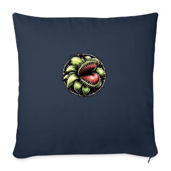 Piège à mouches de Vénus Plante d’insectes carnivores - Housse de coussin décorative 45 x 45 cm - bleu marine - Devant