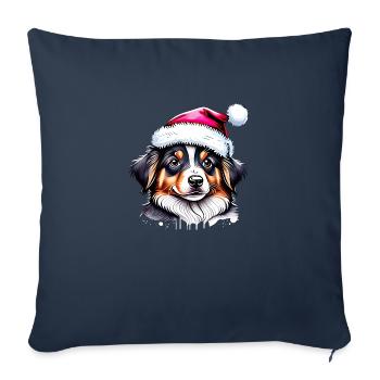 Australian Shepherd Christmas Dog Owner - Sofa pillowcase 17,3'' x 17,3'' (45 x 45 cm) - navy - Front