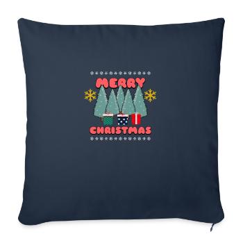 Frohe Weihnachten: Ich wünsche Ihnen eine Zeit der Freude - Sofakissenbezug 45 x 45 cm - Navy - Vorne