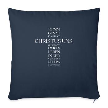 Bibelvers - 1. Johannes 2,25 - Sofakissenbezug 45 x 45 cm - Navy - Vorne